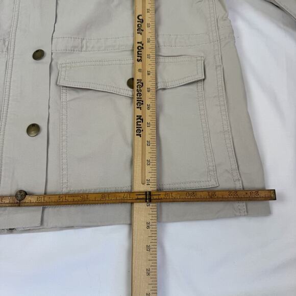 2025 BANANA REPUBLIC Wmn L Classic Twill 4 Pocket Utility Button Jacket Twill - Picture 7 of 16